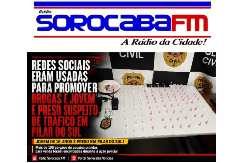 JOVEM É PRESO POR SUSPEITO DE TRÁFICO EM PILAR DO SUL; REDES SOCIAIS ERAM USADAS PARA PROMOVER DROGAS!